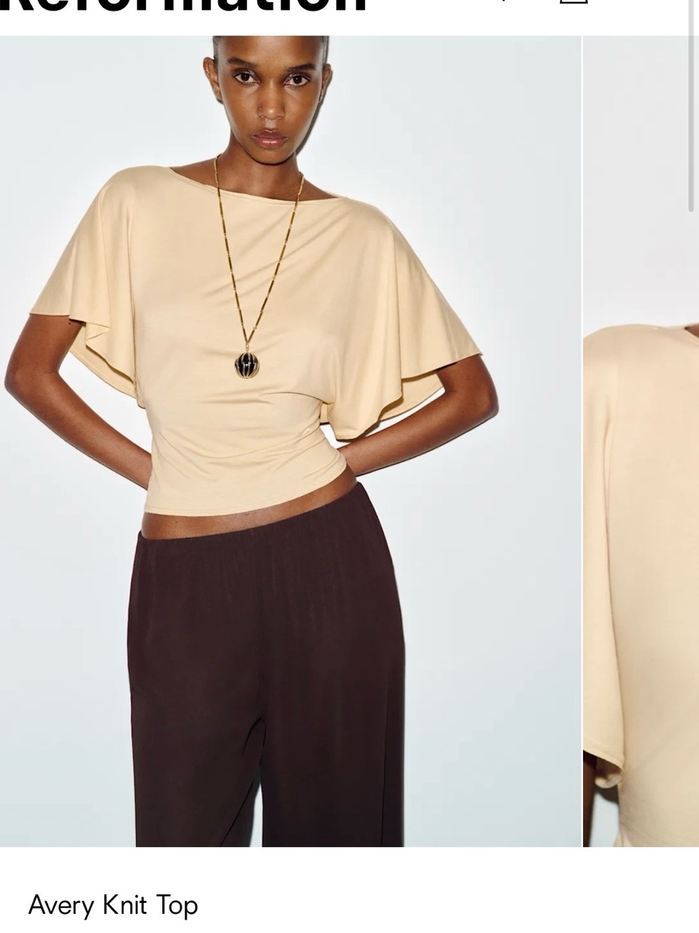 Reformation Pale Yellow Avery Tee